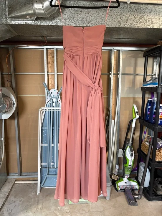 Birdy Grey Strapless Dusty Rose Chiffon Gown - Picture 2 of 6